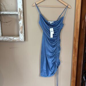 NWT Allison and Kelly juniors XS cocktail dress formal homecoming blue fitted mi